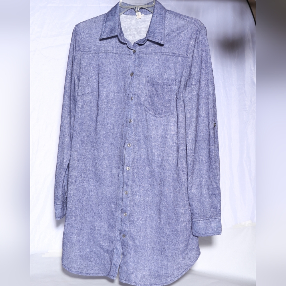 Women's chambray button up shirt dress